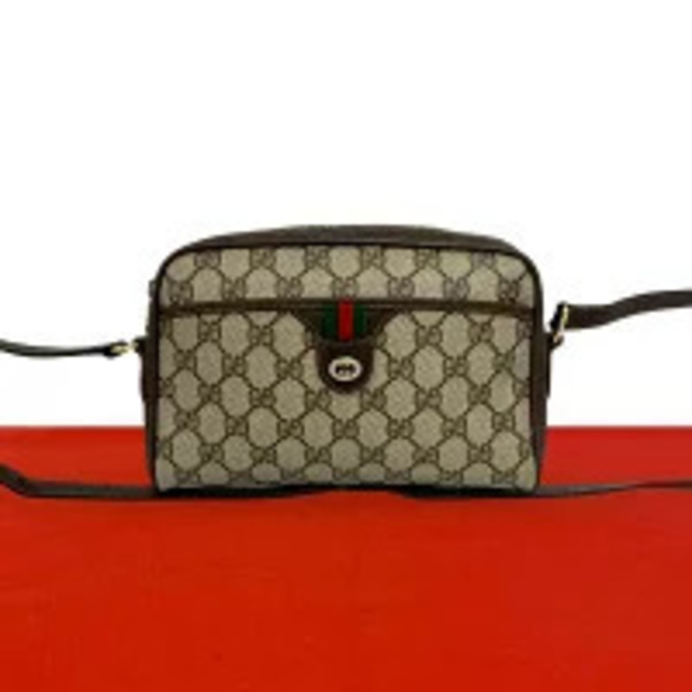 Gucci Sherry GG Leather Shoulder Bag Brown
